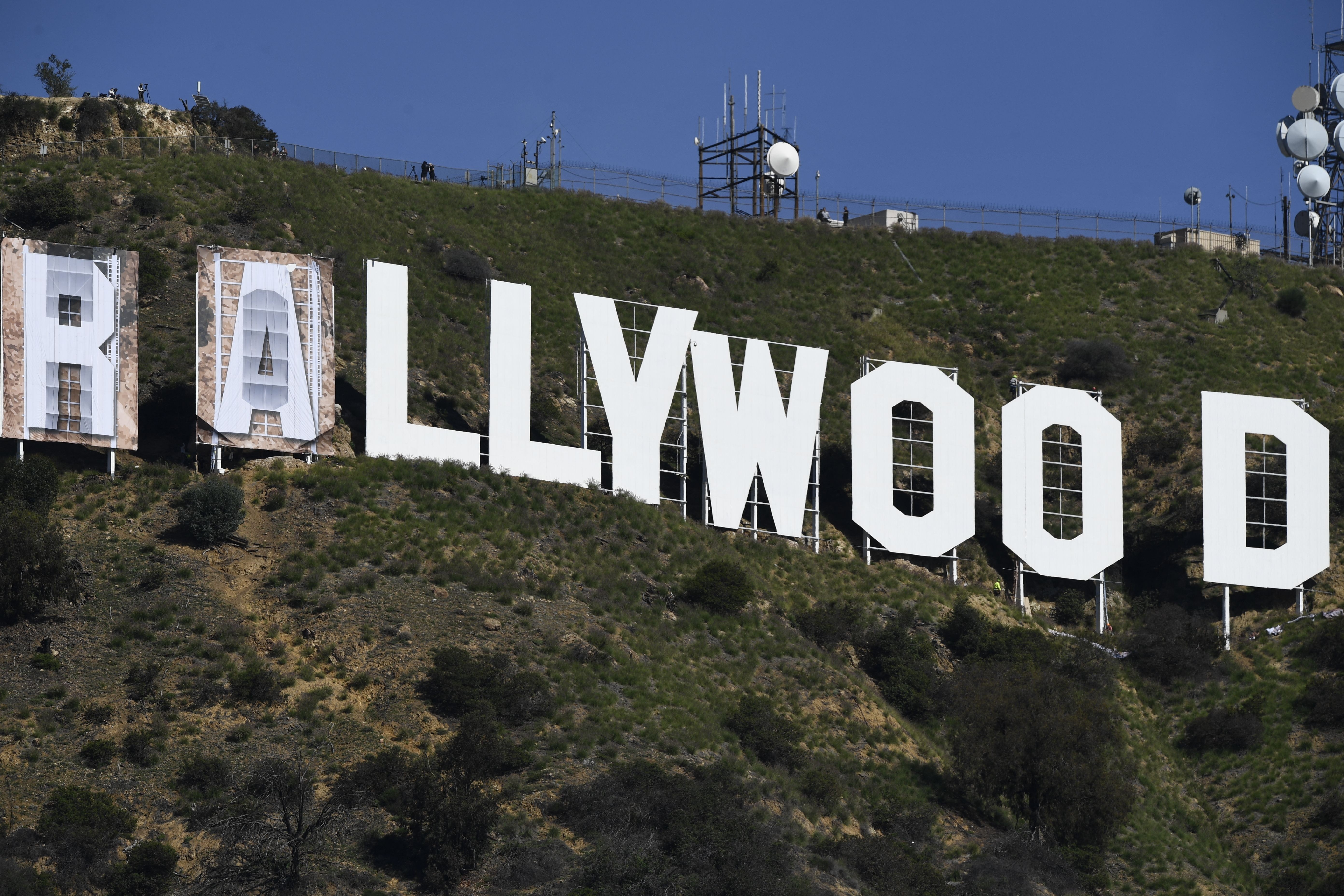 RAMS HOUSE on the Hollywood Sign after Super Bowl LVI in 2022