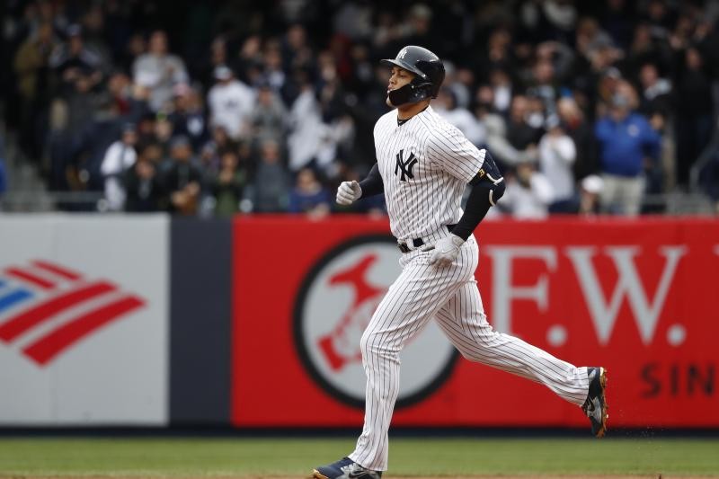 Giancarlo Stanton Crushes 1st Home Run at Yankee Stadium