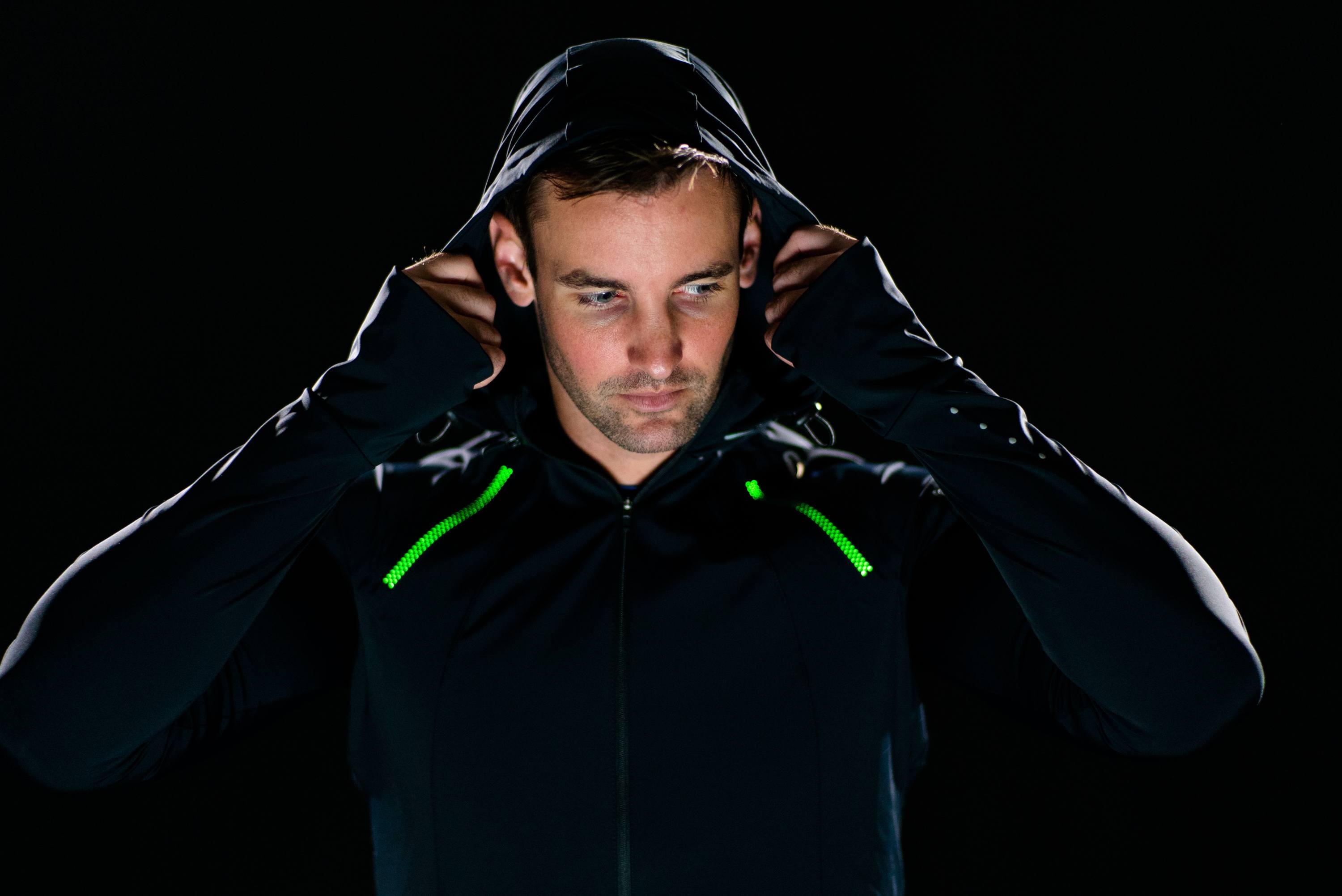 NOVA Running Jacket Illuminates For Safety With Push Of A Button