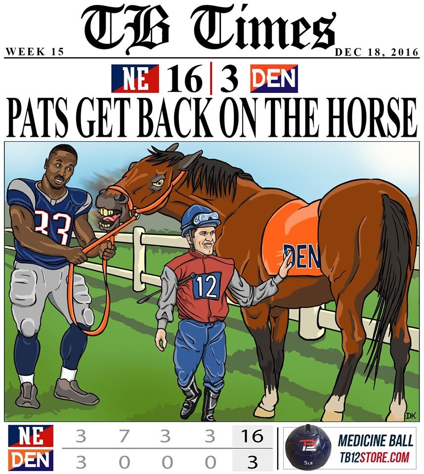 Tom Brady's TB Times Pats Get Back On The Horse