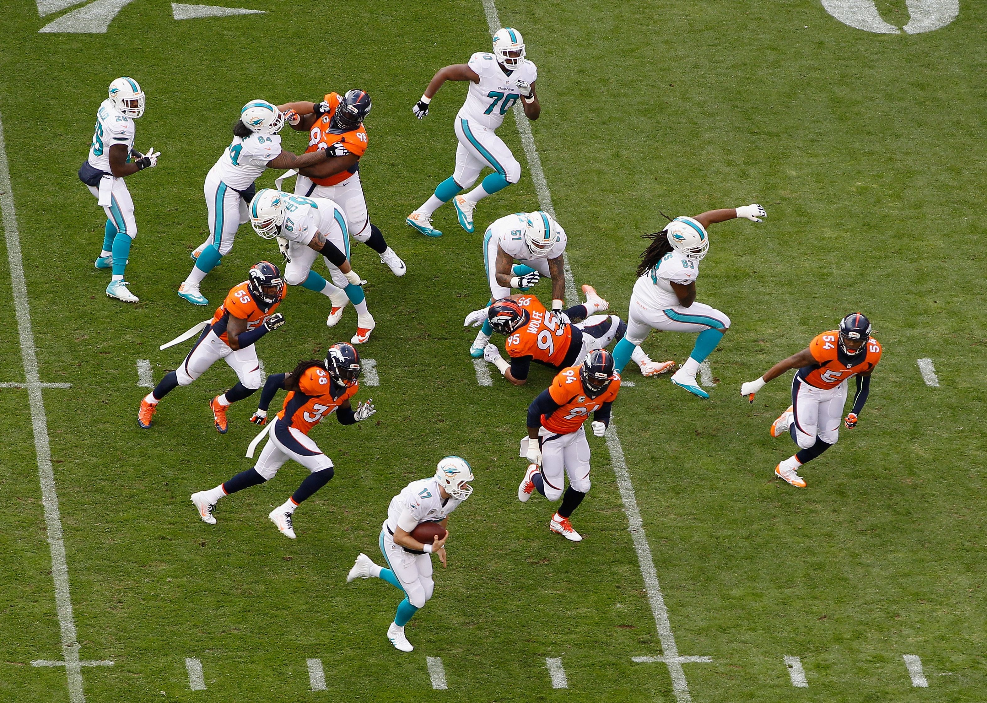 Denver Broncos Game vs. Miami Dolphins Cross Flexed