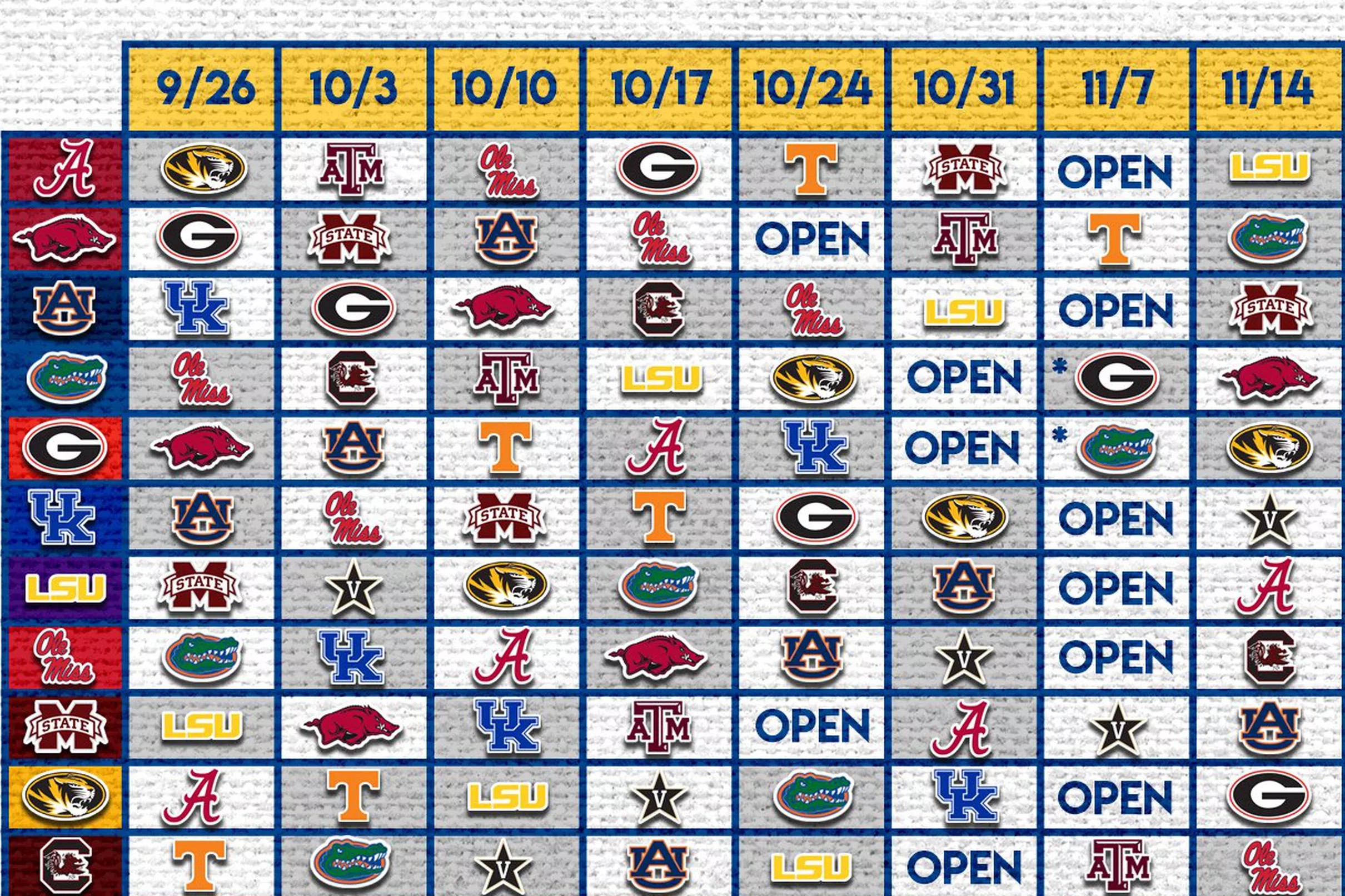 Sec Helmet Football Schedule 2025 Mab Iseabal