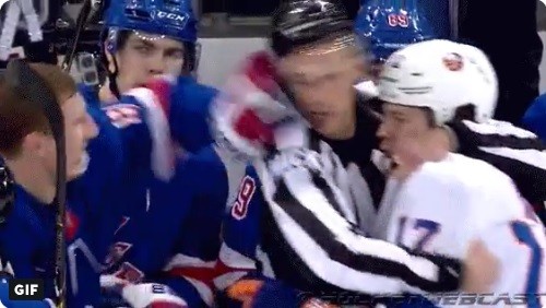 Nhl Player Punches Referee In Face Receives No Penalty 1423