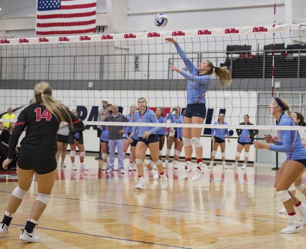 Rebel volleyball earns first conference win with victory over LSU