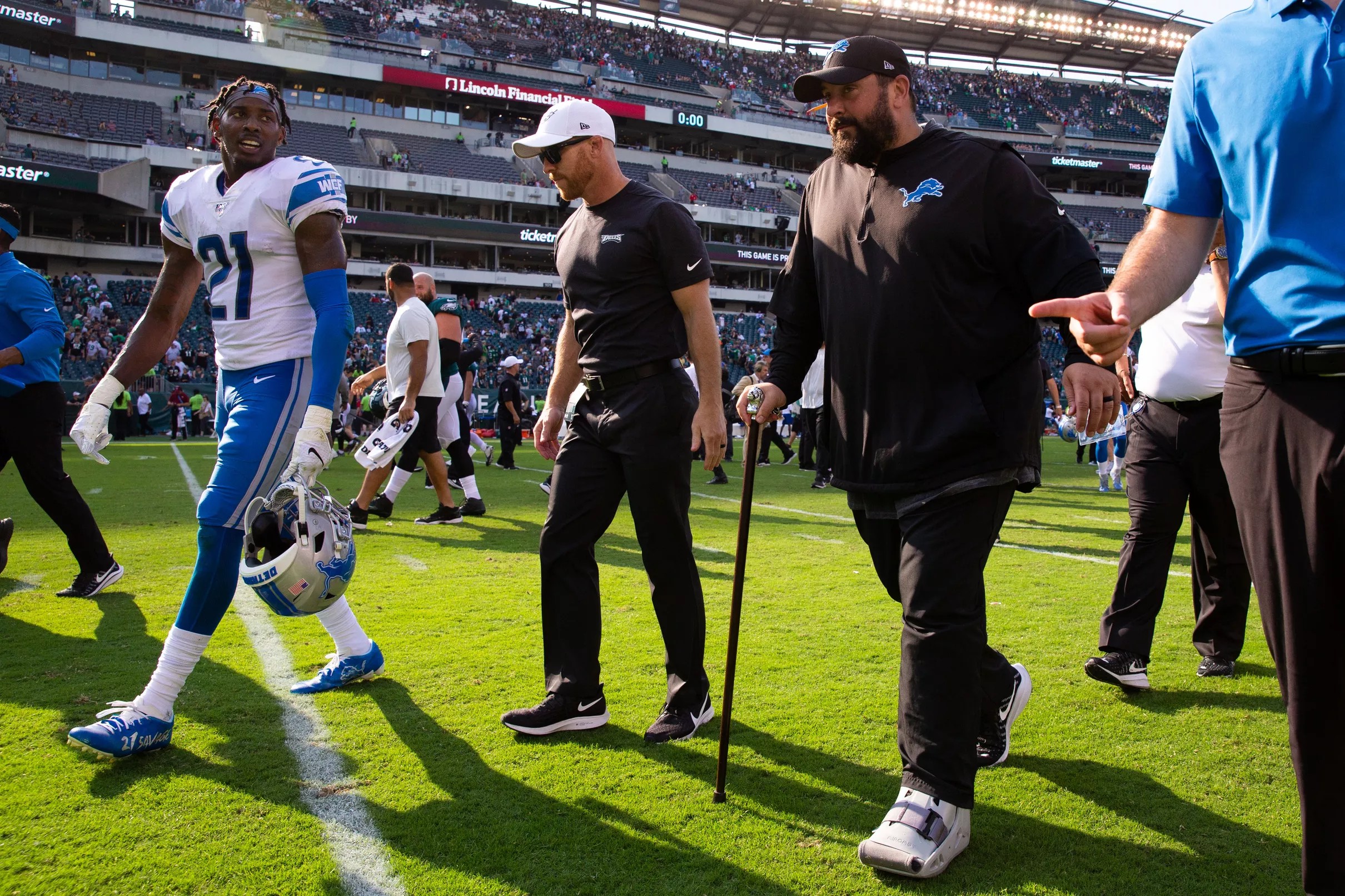 Video: Watch Emotional Detroit Lions Locker Room Celebration Vs. Eagles