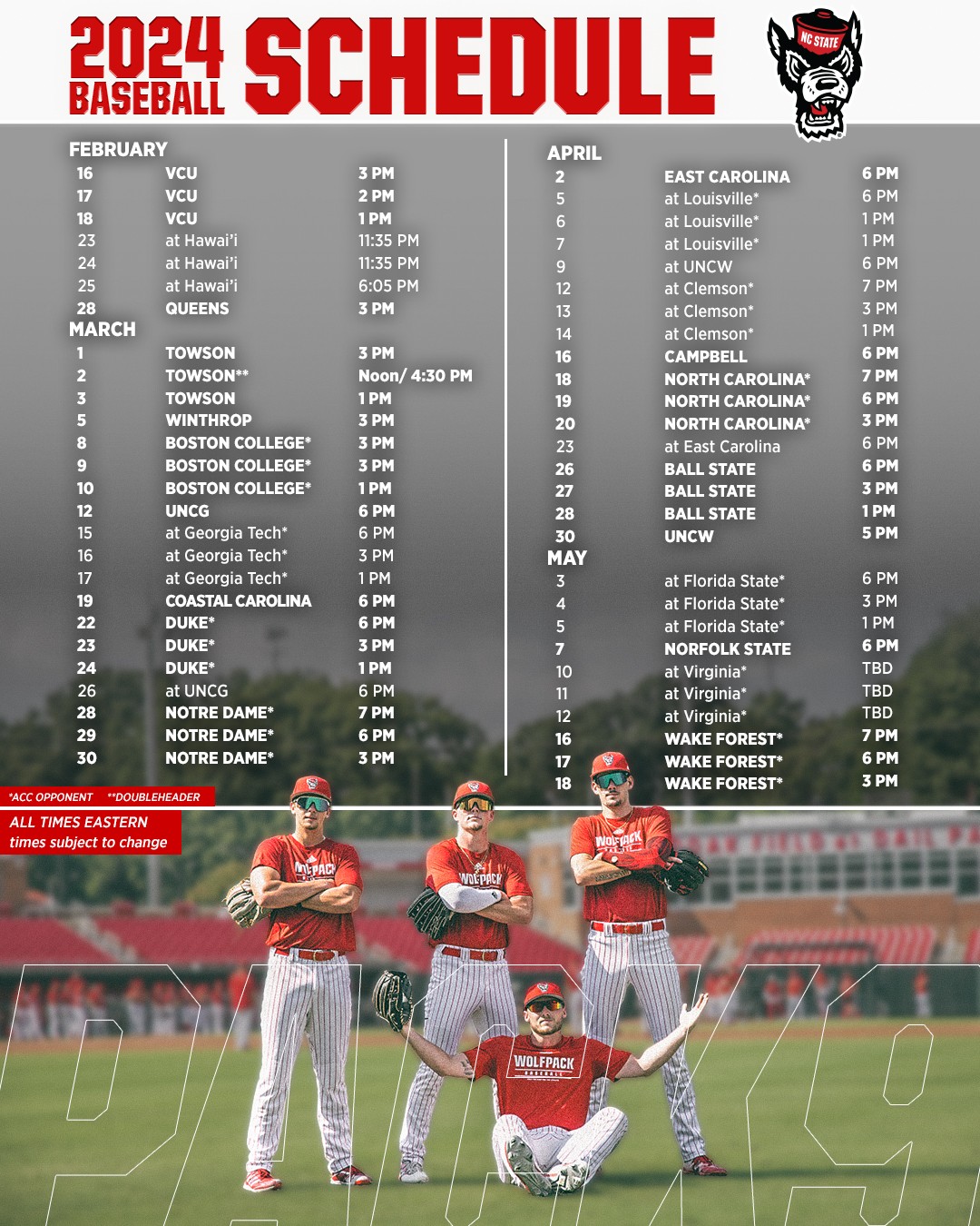 The 2024 NC State Baseball Schedule Has Arrived!