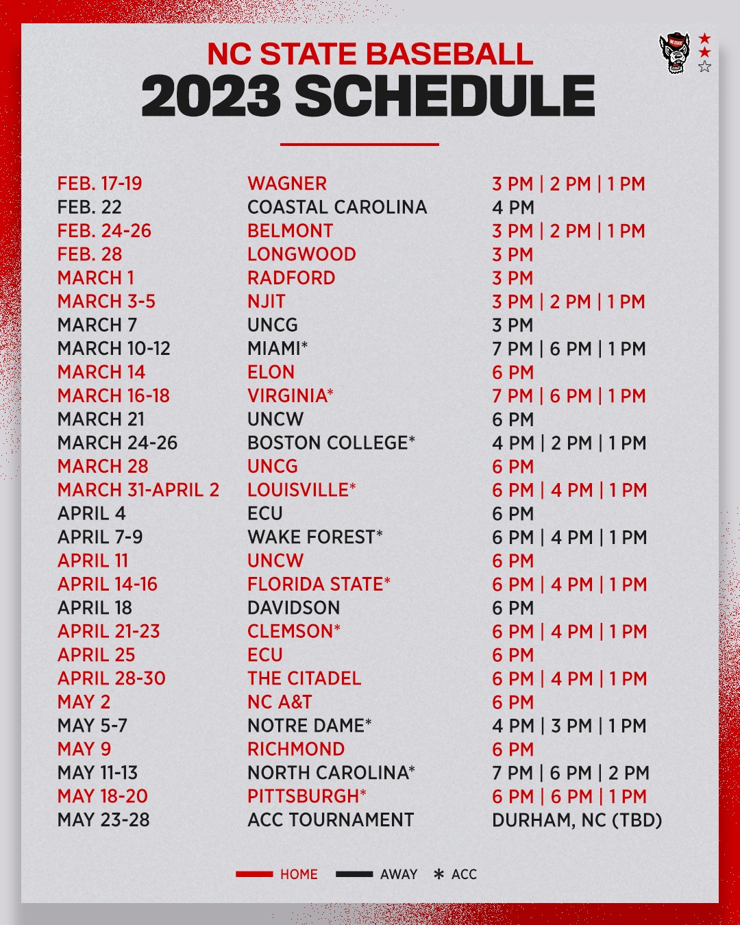 NC State’s 2023 Baseball Schedule is Here!