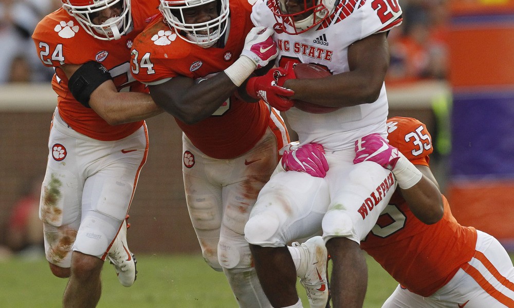 Helmet Stickers No. 3 Clemson 41, No. 15 NC State 7