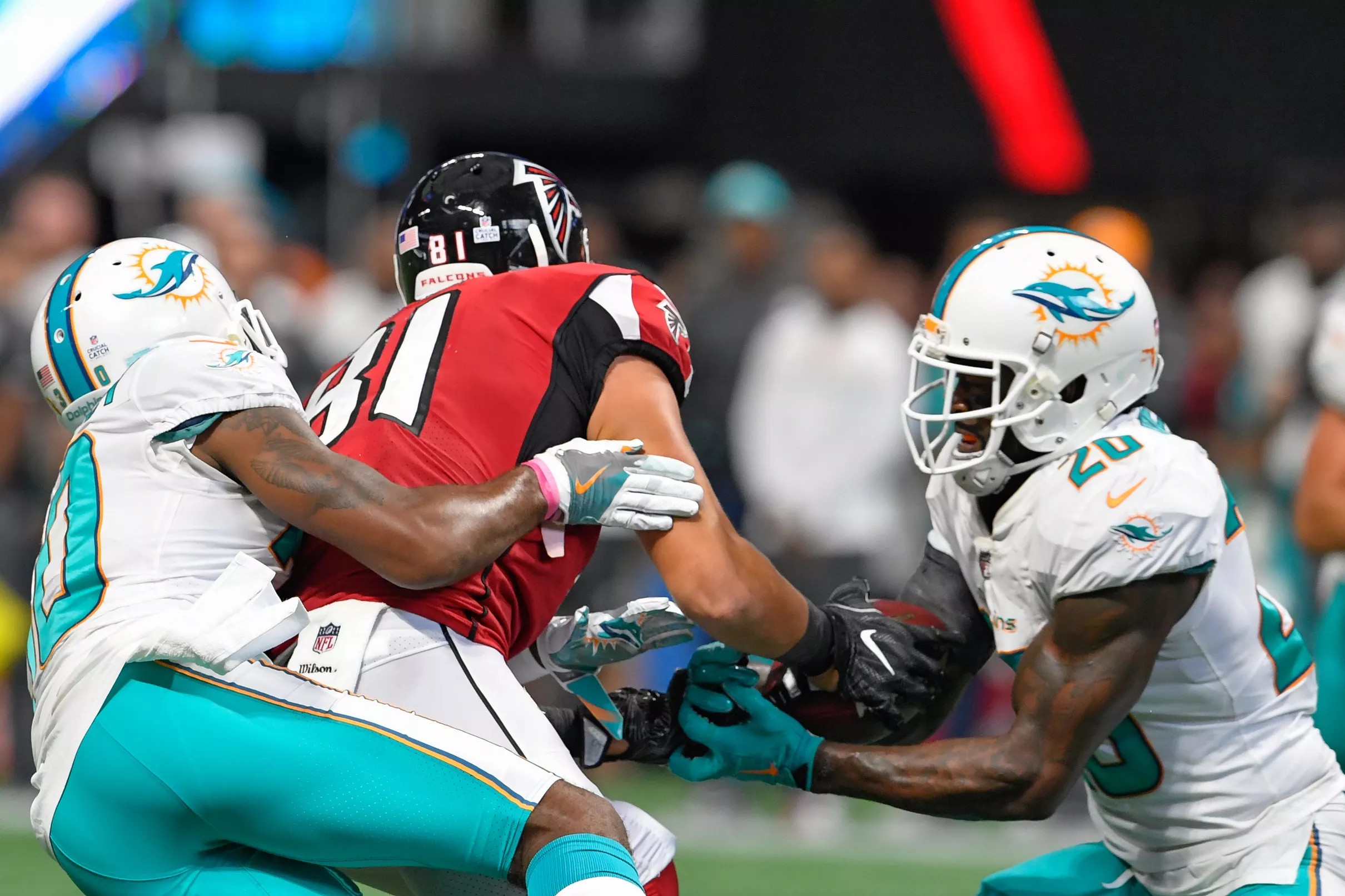 Dolphins falcons preseason serota fumble