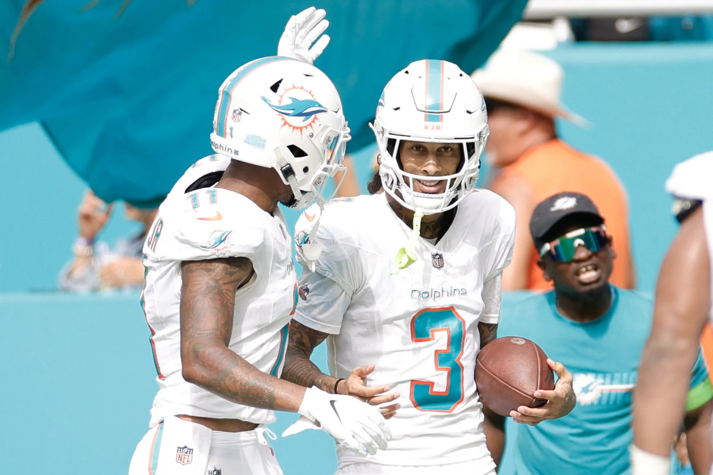 DAVIE, FL - JUNE 01: Miami Dolphins linebacker Cameron Goode (53) jogs  during the first mandatory mi