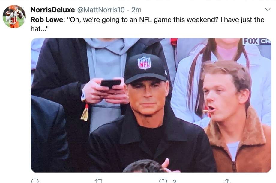 Rob Lowe explains why he wore NFL logo hat that inspired a meme to  Packers-49ers game