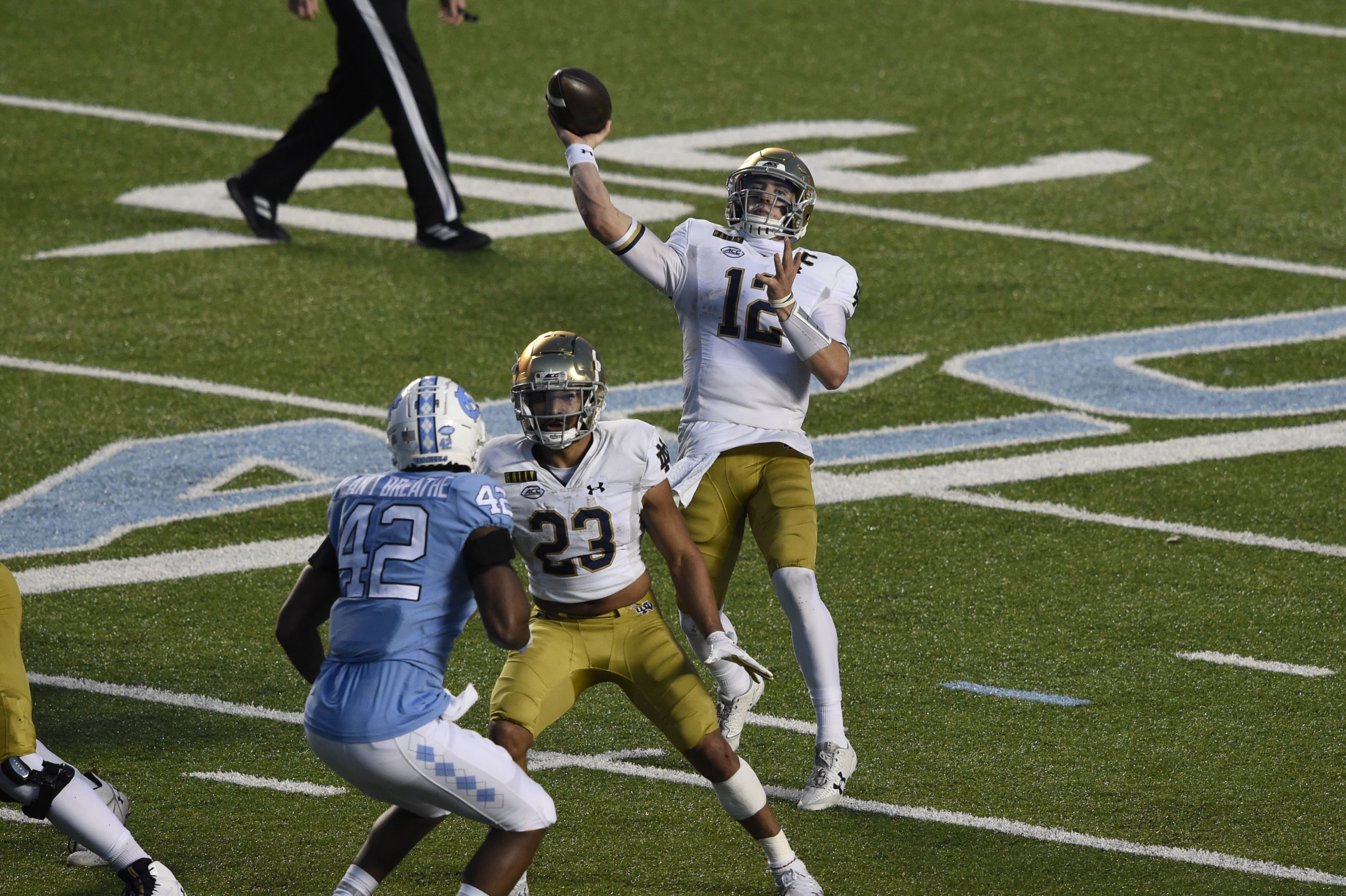 Notre Dame football wins likely final regular season test over UNC