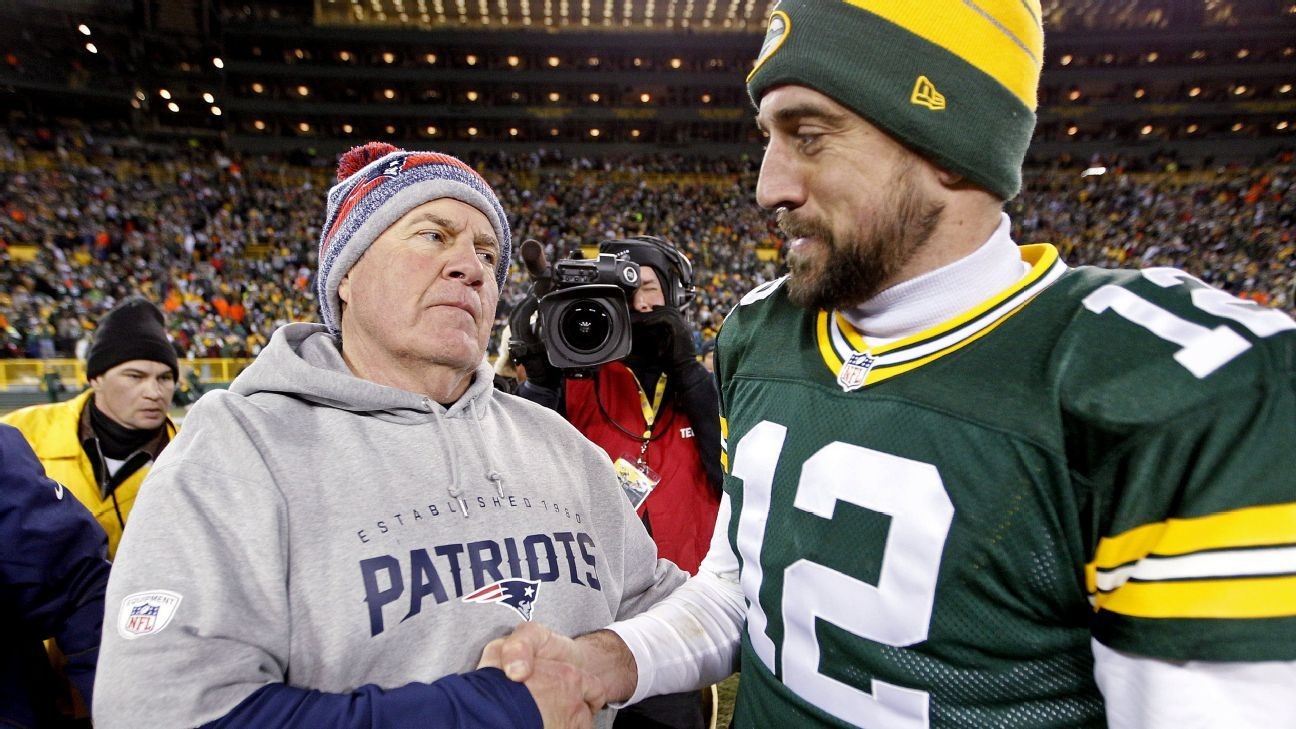 Tom Brady told a coach that Aaron Rodgers would throw for 7,000 yards with  Patriots