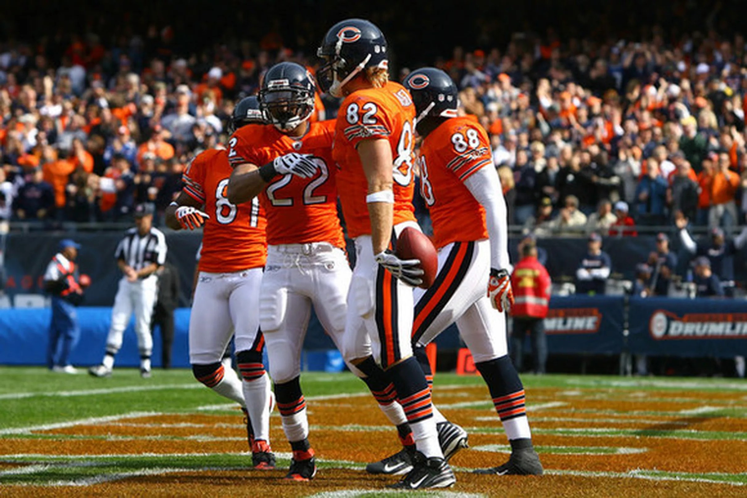 bears orange jersey blue pants