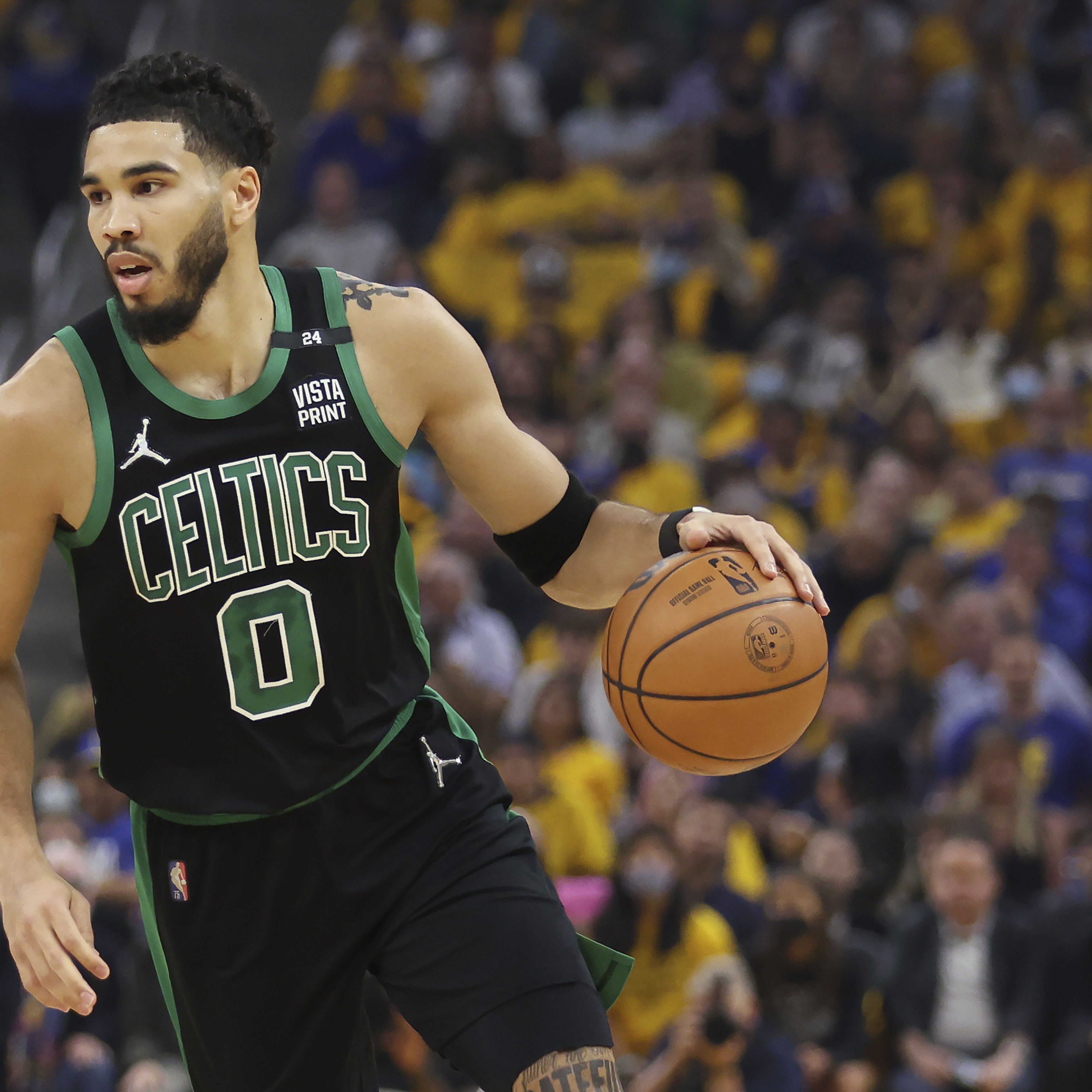 Celtics' Jayson Tatum Explains Spat With Warriors' Draymond Green, Gary ...