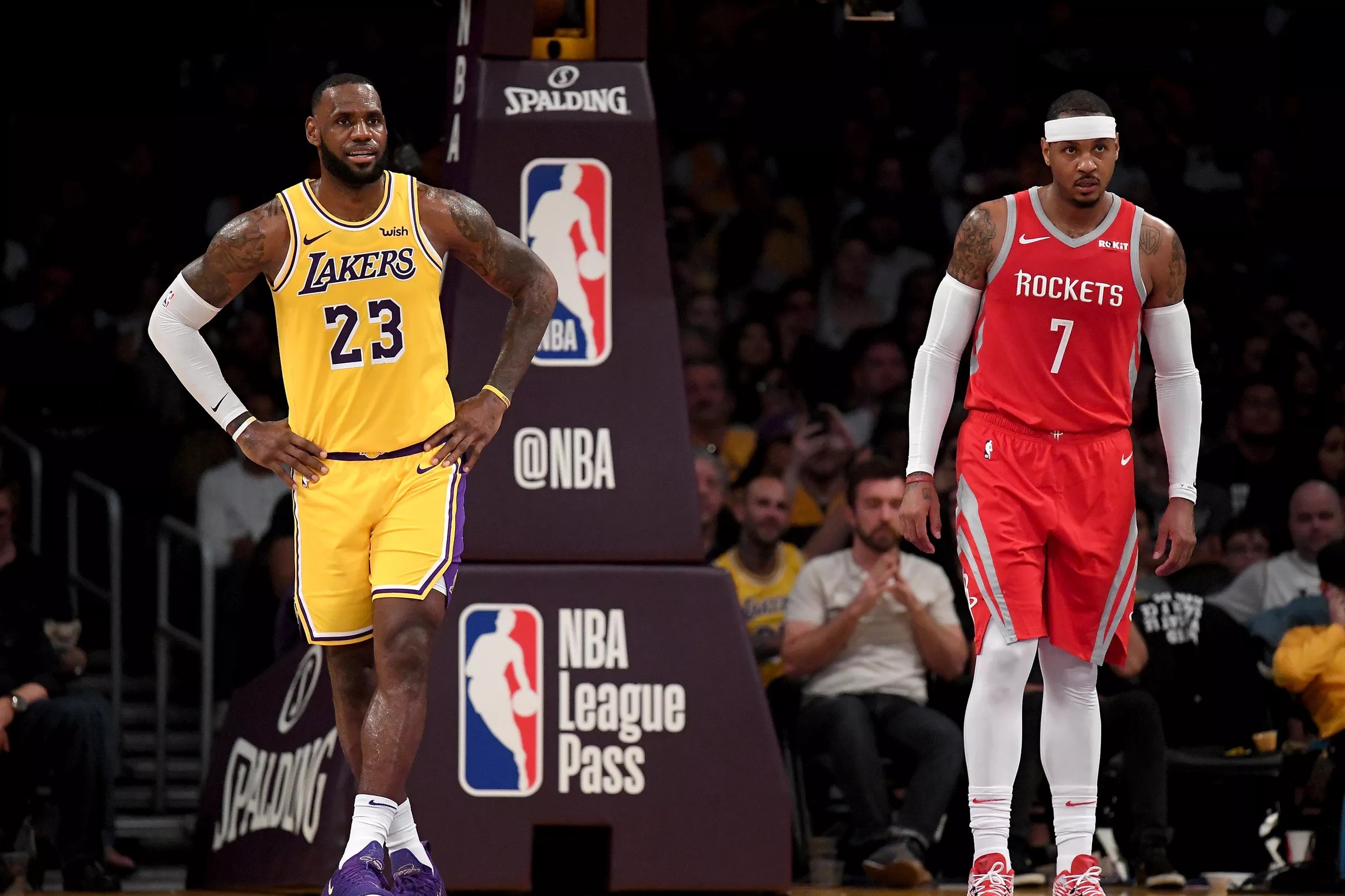 melo lebron lakers