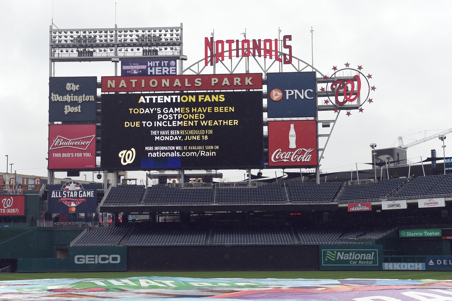 Washout In Washington YankeesNationals Games Postponed To June 18th