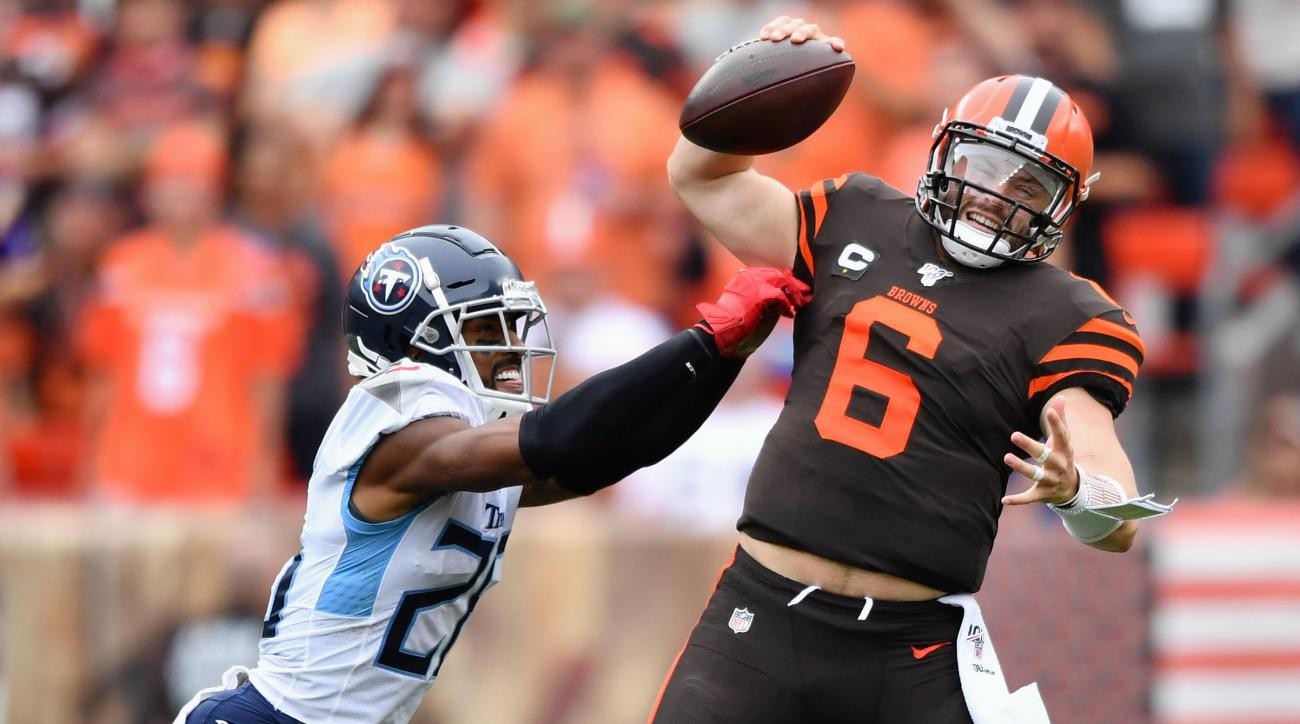 Baker Mayfield Throws Three Interceptions in Browns' Opening Loss to Titans