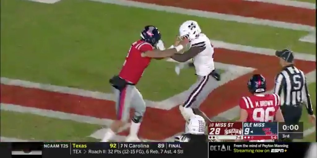 Watch Three Players Ejected From Egg Bowl After BenchesClearing Brawl