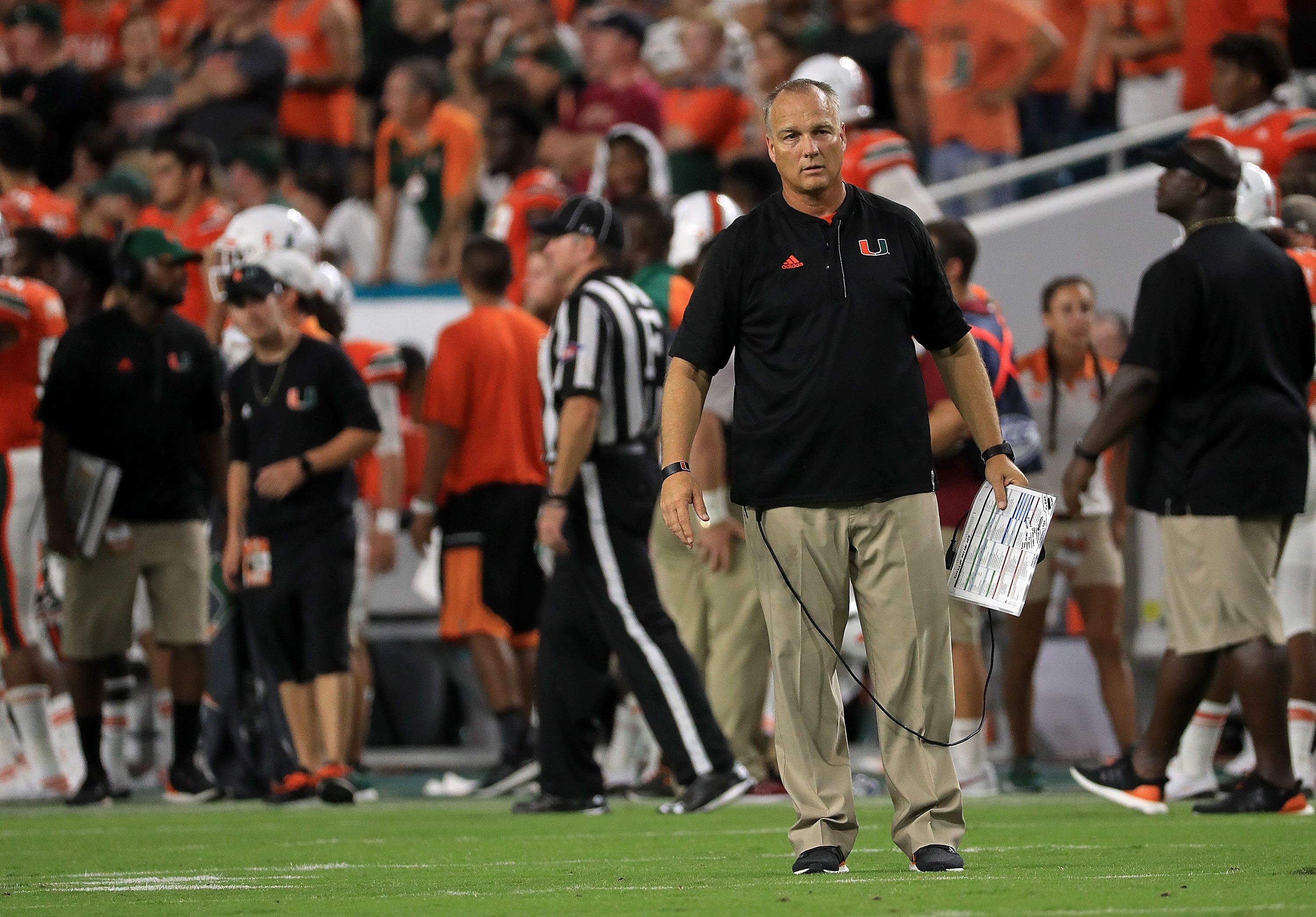 Players exit interviews and then recruiting for Miami Hurricanes