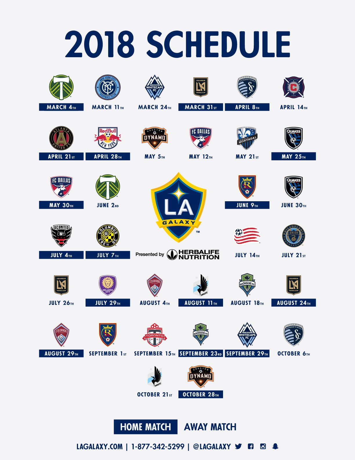 Download the 2018 LA Galaxy schedule to your calendar