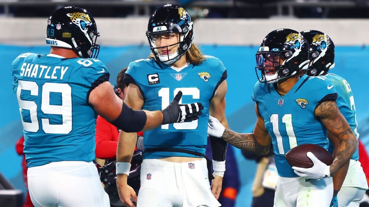 Trevor Lawrence overcomes 4 interceptions to lead Jaguars to playoff win