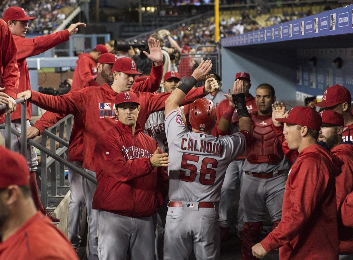 Angels get to Dodgers pitcher Kenta Maeda early, open Freeway Series