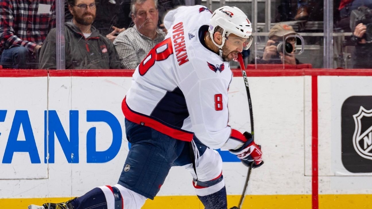 Alex Ovechkin scores twice to pass Gordie Howe on NHL's all-time