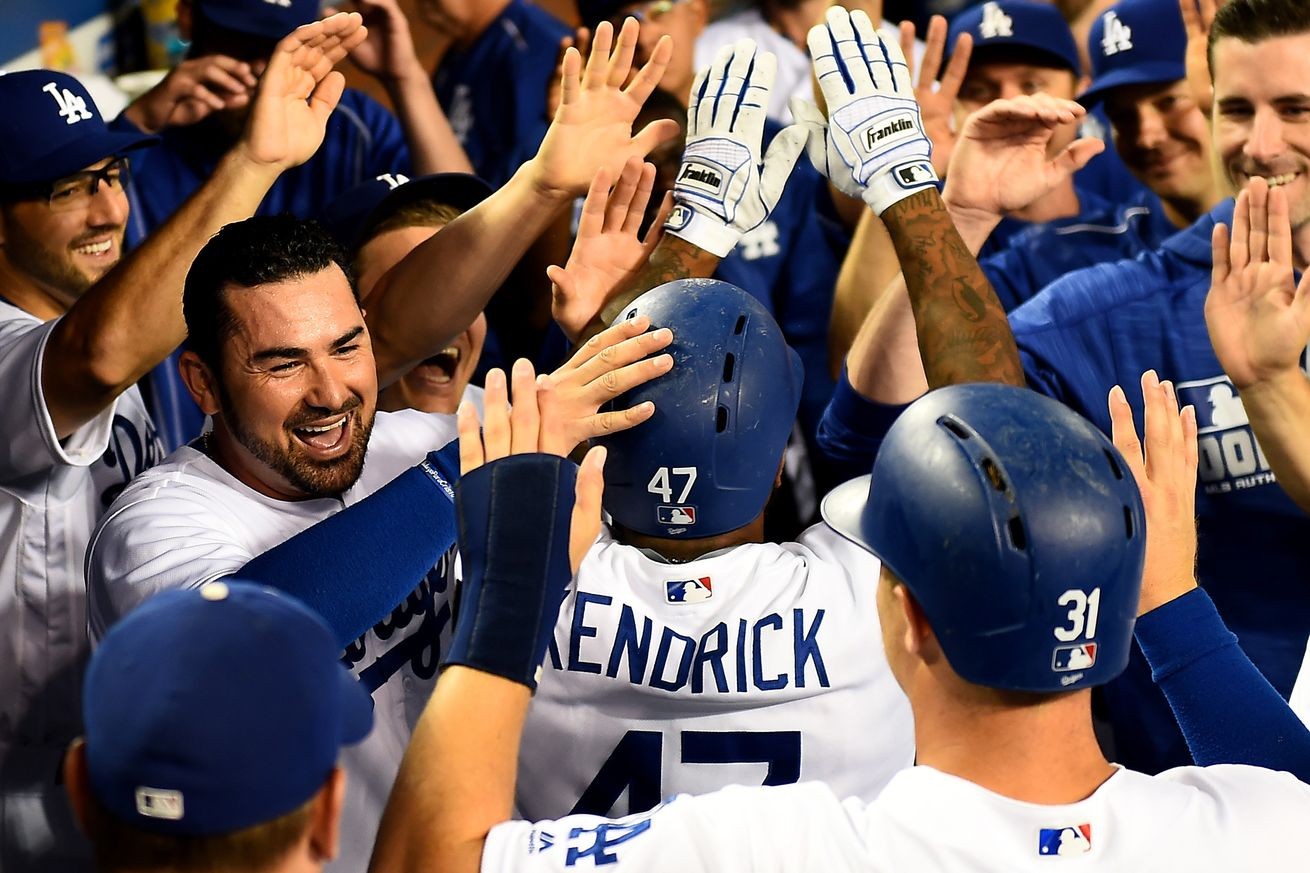 Dodgers keep scoring runs, also score a share of first place