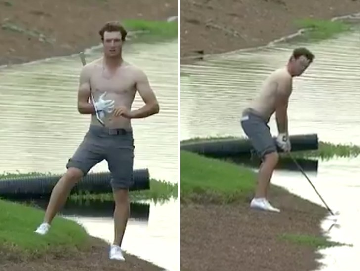 PGA Tour Pro Strips For Golf Shot Worst Farmer's Tan Ever!!!
