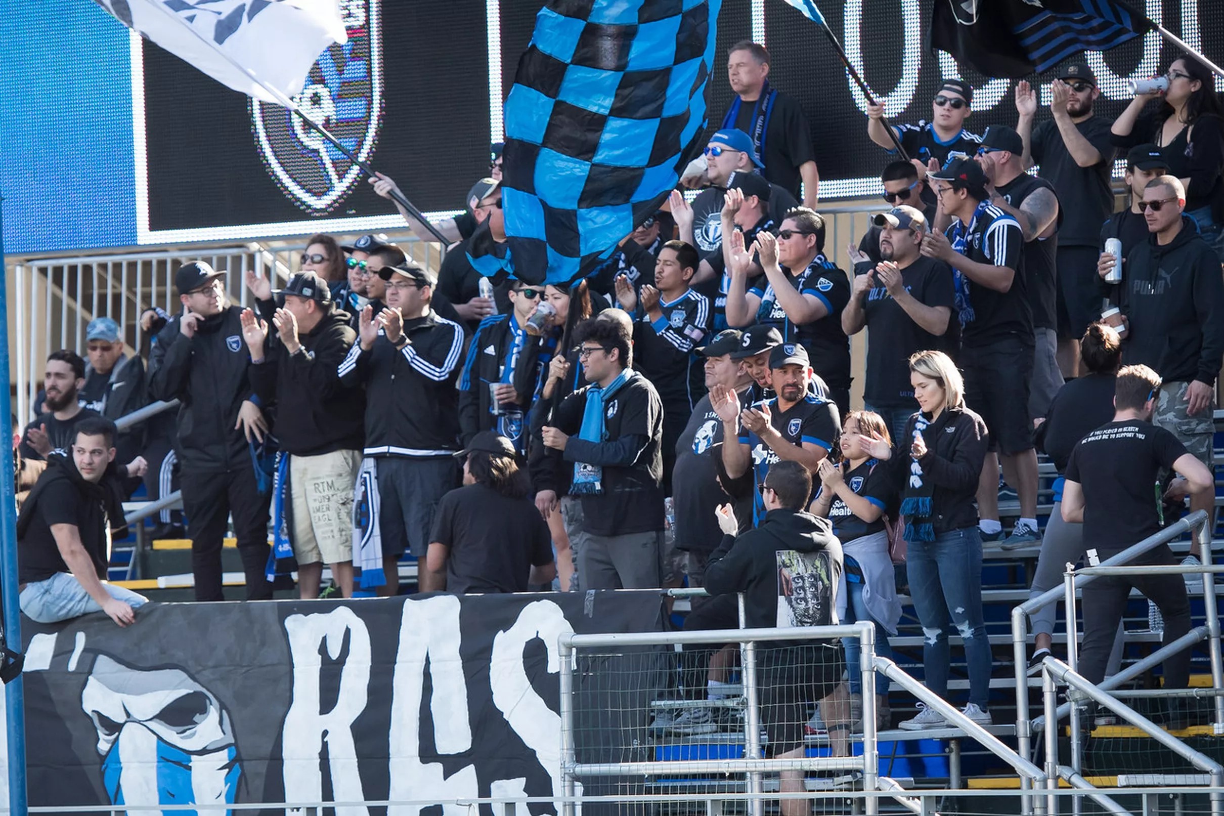 San Jose Earthquakes players and Ultras together again