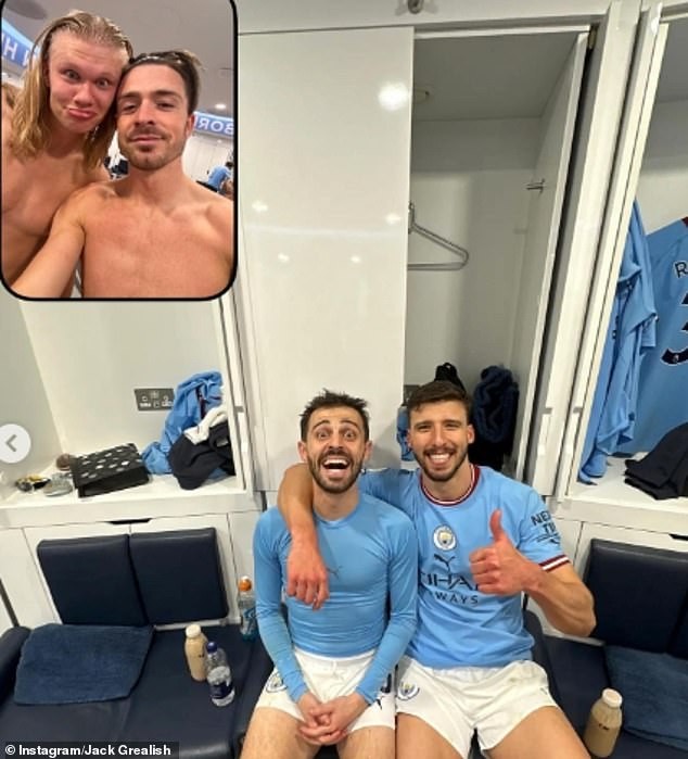 Inside Manchester City's Dressing Room Celebrations: Jack Grealish ...