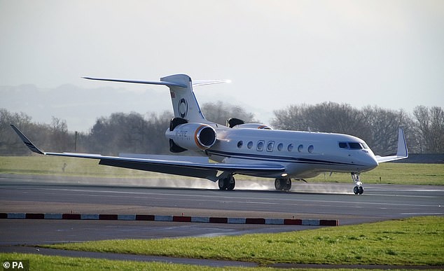 Private jet believed to be carrying Sir Jim Ratcliffe lands in