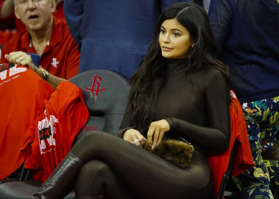 Kylie Jenner, Travis Scott sit courtside at Rockets playoff game