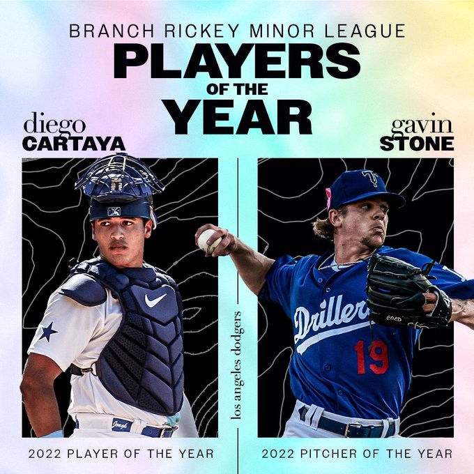 Dodgers prospects Diego Cartaya & Gavin Stone receive 2022 Minor League  Player of the Year Awards 