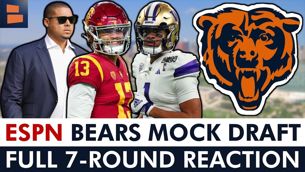 ESPN’s NEW Chicago Bears 7Round Mock Draft Ft. Caleb Williams & Rome