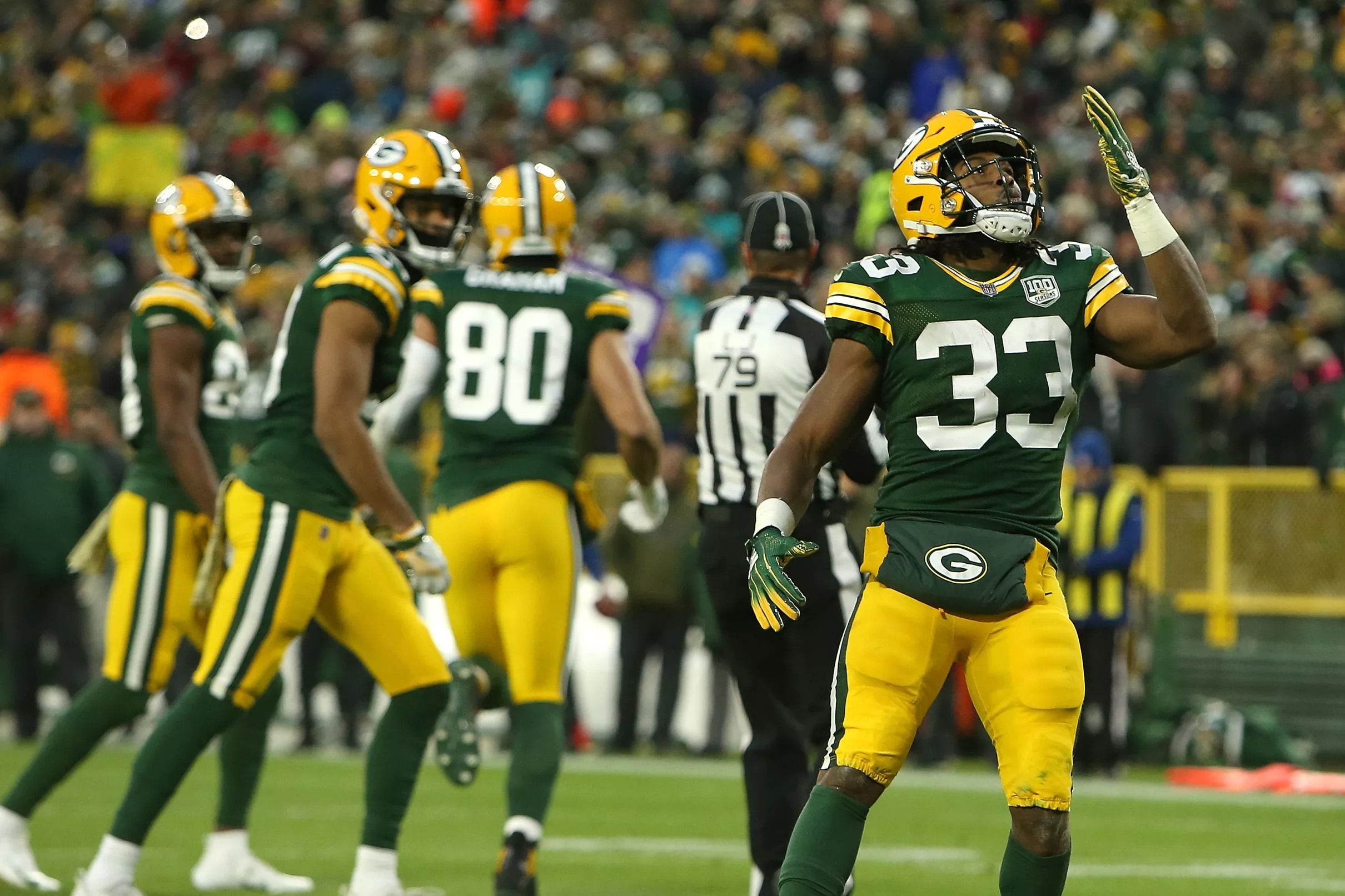 Packers’ Aaron Jones & Davante Adams each score 2nd touchdowns against