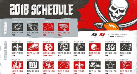 2018 Schedule: Bucs Get Early Spotlight