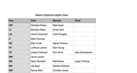 Miami Dolphins Wr Depth Chart