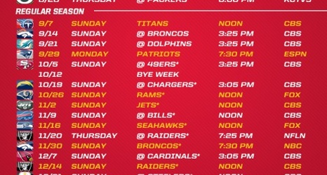 Kansas City Chiefs 2014 Schedule Announced