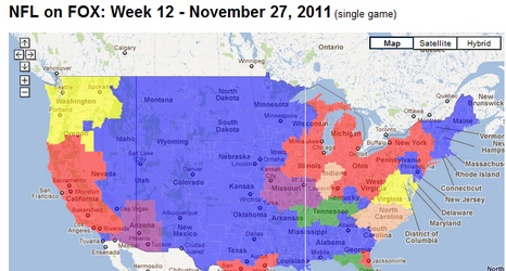 NFL Week 15 TV coverage maps