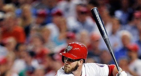 Bryce Harper channels his national spirit with a patriotic bat and batting  gloves, hitting an HR during the Washington…