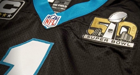 Panthers unveil Super Bowl 50 jersey with patch