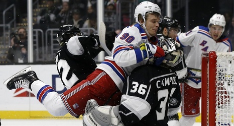 It took two delays and 7 minutes for this Rangers goal to count