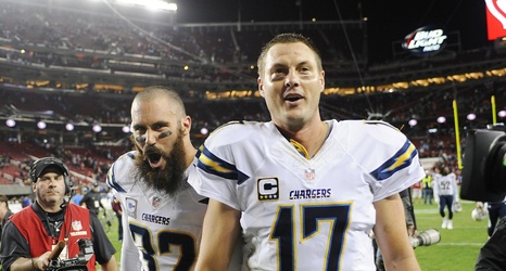 Chargers' Philip Rivers and Ravens' Eric Weddle, former teammates