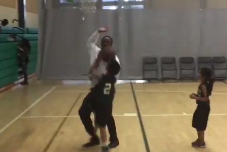 Hilarious Video: Youth Basketball Coach Runs Onto Court To Block Shot