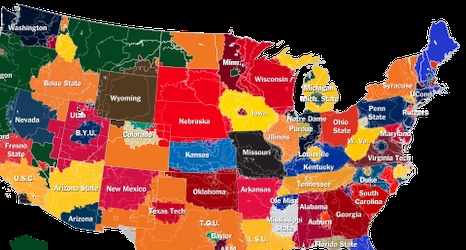 N.C.A.A. Fan Map: How the Country Roots for College Football - The New York  Times