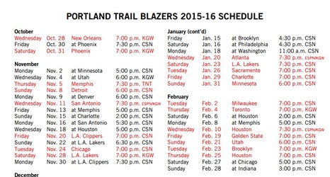 Portland Trail Blazers TV Broadcast Schedule Announced