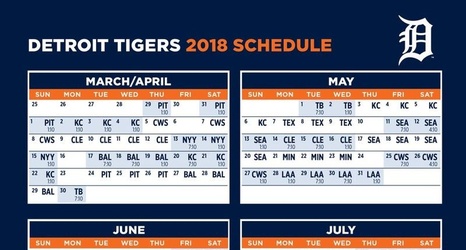 Detroit Tigers 2018 schedule released