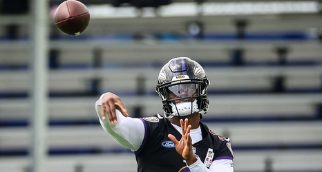 lamar jackson in commanders jersey